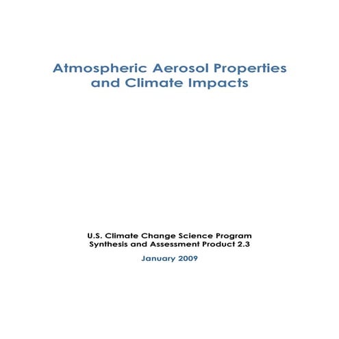Atmospheric Aerosol Properties and Climate Impacts | PDF