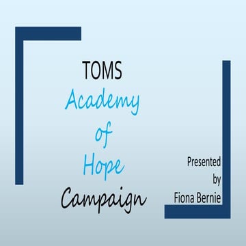 IMC 471 - Toms Hope Campaign