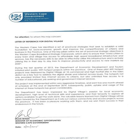 Reference Letter for Digital Village | PDF