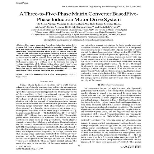 A Three-to-Five-Phase Matrix Converter BasedFive- Phase Induction Motor Drive...