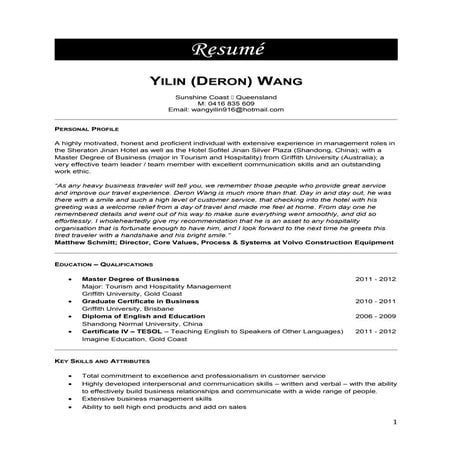 Deron W - Resume
