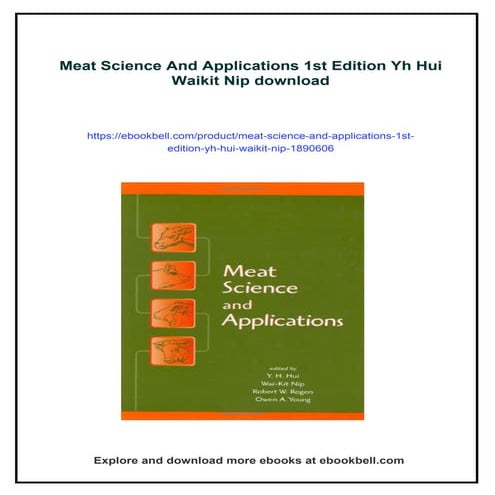 Meat Science And Applications 1st Edition Yh Hui Waikit Nip | PDF