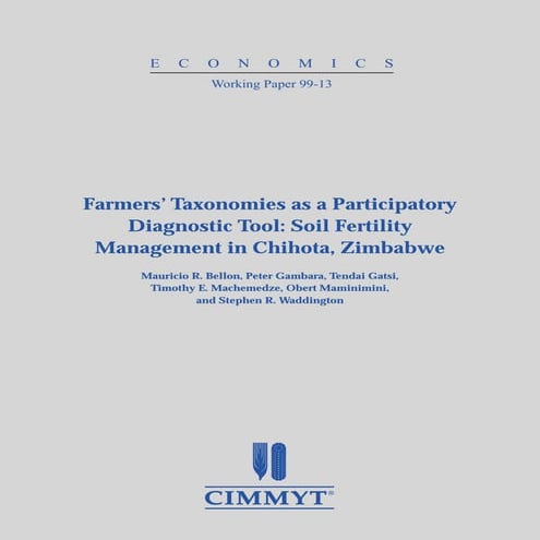 Farmers' Taxonomies as a Participatory Diagnostic Tool