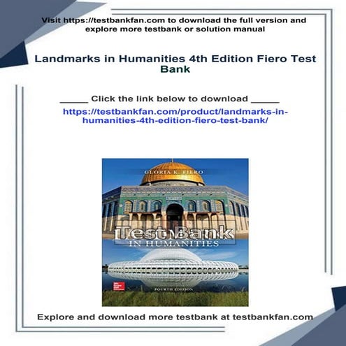 Landmarks in Humanities 4th Edition Fiero Test Bank | PDF