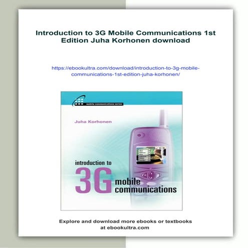 Introduction to 3G Mobile Communications 1st Edition Juha Korhonen | PDF