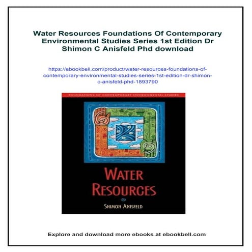 Water Resources Foundations Of Contemporary Environmental Studies Series 1st ...