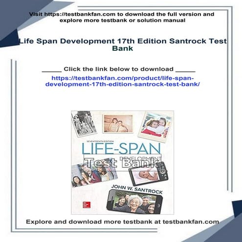 Life Span Development 17th Edition Santrock Test Bank | PDF