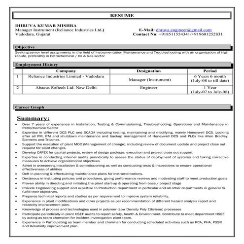 Resume_Instrumentation Engineer_7.5 year experience