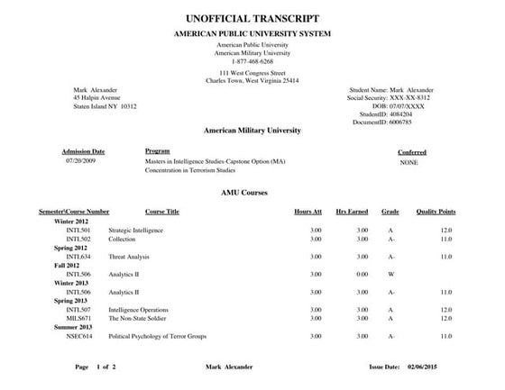 Parchment Official Transcript | PDF