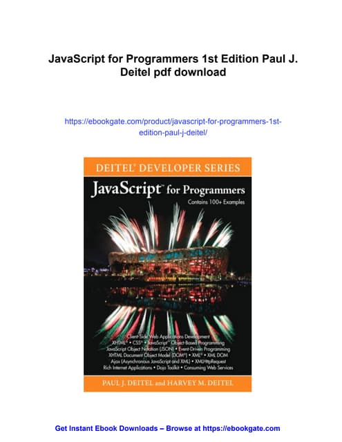 JavaScript for Programmers 1st Edition Paul J. Deitel | PDF
