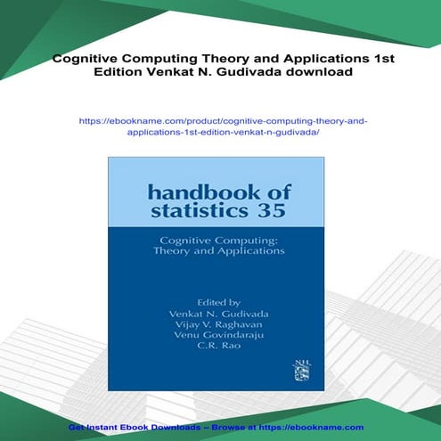 Cognitive Computing Theory and Applications 1st Edition Venkat N. Gudivada