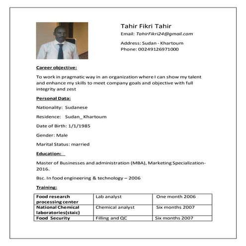 Tahir CV