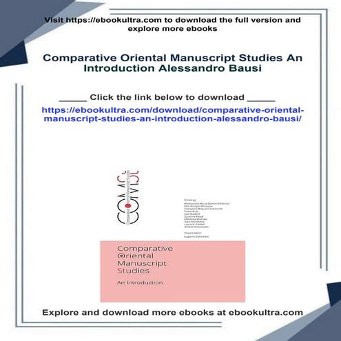Comparative Oriental Manuscript Studies An Introduction Alessandro ...