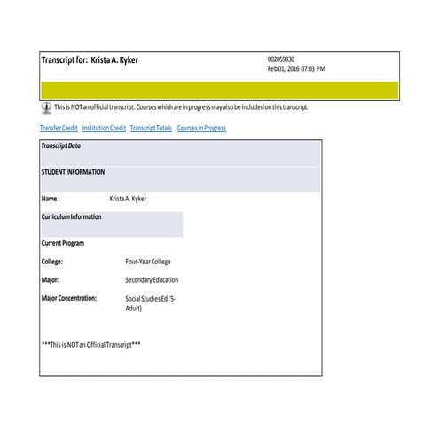 MA Transcript | PDF