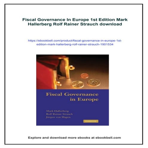 Fiscal Governance In Europe 1st Edition Mark Hallerberg Rolf Rainer Strauch