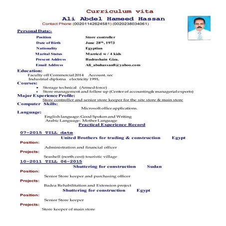 CV Afzal Ali A | DOC