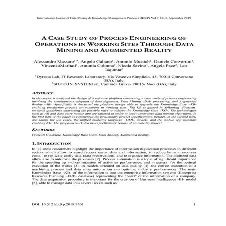 A CASE STUDY OF PROCESS ENGINEERING OF OPERATIONS IN WORKING SITES THROUGH DA...