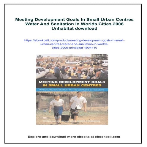 Meeting Development Goals In Small Urban Centres Water And Sanitation ...