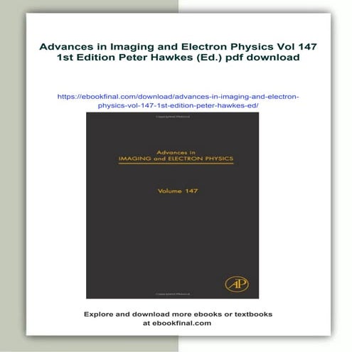 Advances in Imaging and Electron Physics Vol 147 1st Edition Peter Hawkes (Ed.)