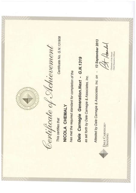 Nicola Dale Carnegie Certificate PDF Nicola Dale Carnegie Certificate PDF
