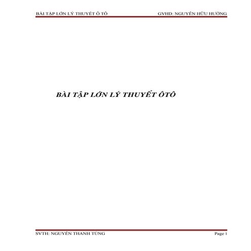 BTL LÝ THUYẾT Ô TÔ