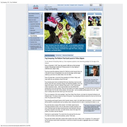 Mary Barnsdale article about Fog Computing for Cisco