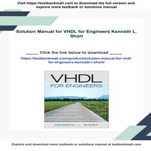 Solution Manual for VHDL for Engineers Kenneth L. Short