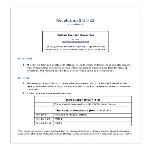 Revelation Bible Study - Jesus messages to the seven churches | PDF