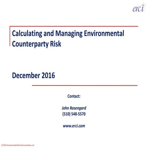 Dec2016 - Calculating and Managing Environmental Counterparty Risk