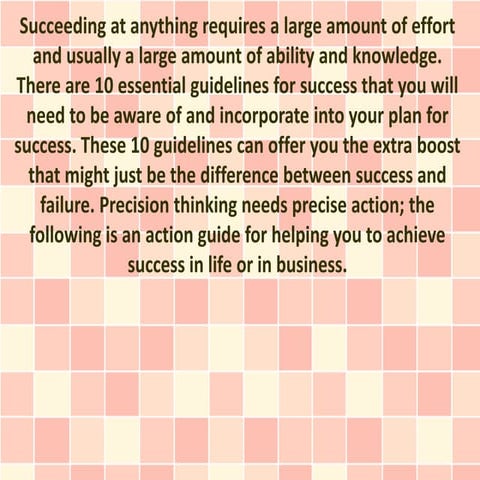 10 Important Guidelines for Success