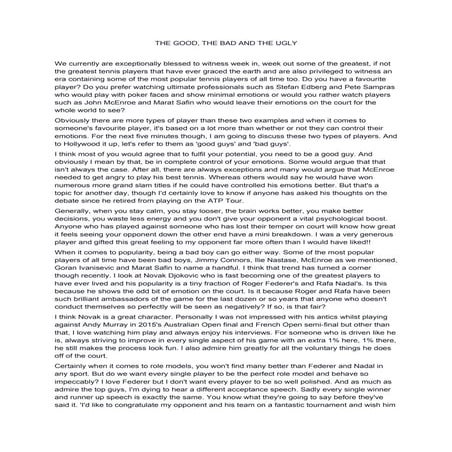 THE GOOD THE BAD AND THE UGLY