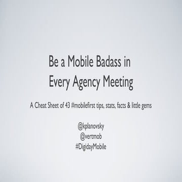 Mentor Presentation: Social Strategy Is Mobile Strategy
