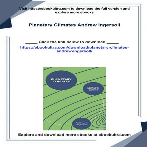 Download full ebook of Planetary Climates Andrew Ingersoll instant download pdf