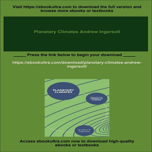 Download full ebook of Planetary Climates Andrew Ingersoll instant download pdf