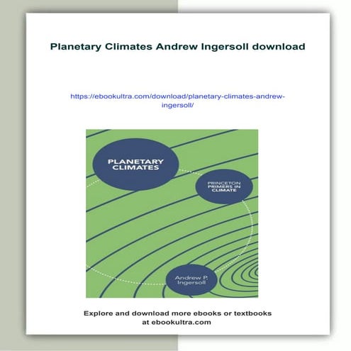 Download full ebook of Planetary Climates Andrew Ingersoll instant download pdf