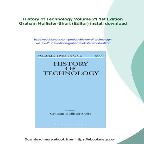 History of Technology Volume 21 1st Edition Graham Hollister-Short (Editor)