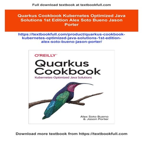 Immediate download Quarkus Cookbook Kubernetes Optimized Java Solutions 1st E...