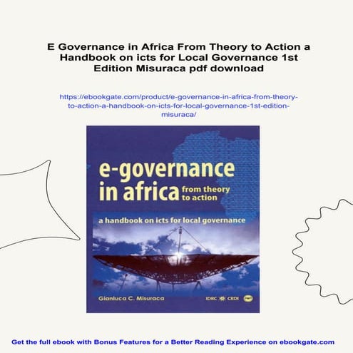 E Governance in Africa From Theory to Action a Handbook on icts for ...