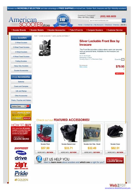 Silver Lockable Front Box by Invacare