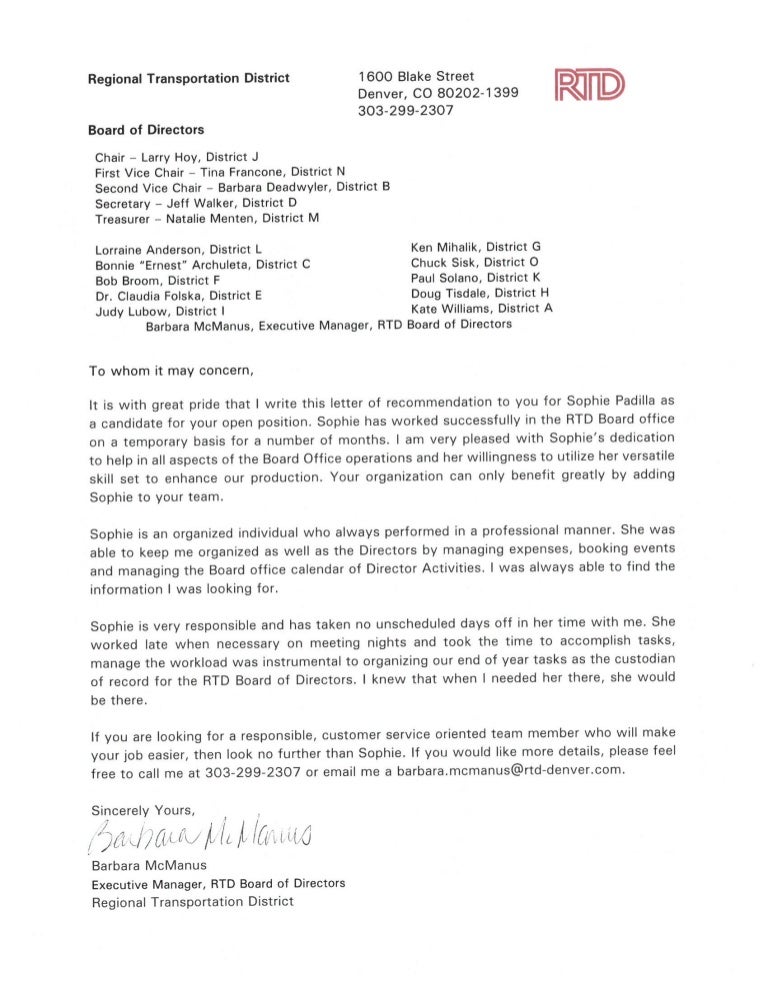 letter of recommendation executive manager rtd board of eagle board of review letter of recommendation