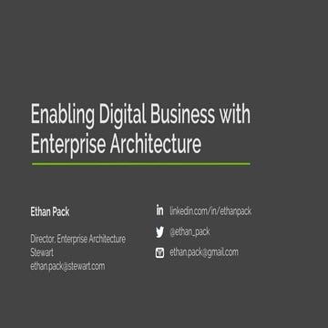 Enabing Digital Business with EA