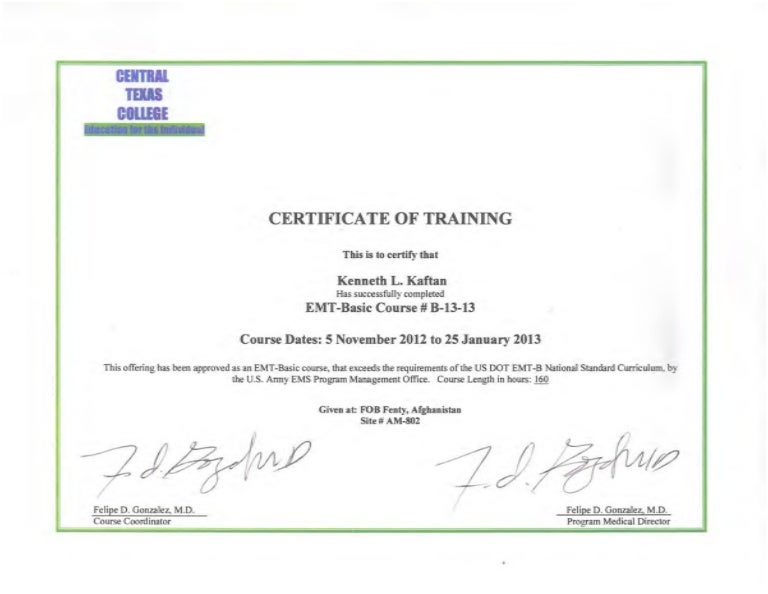 emt certification