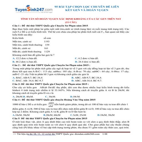 95 bai tap_chon_loc_chuyen_de_lien_ket_gen_hoan_vi_gen_co_loi_giai_chi_tiet