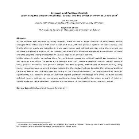 Internet and Political Capital