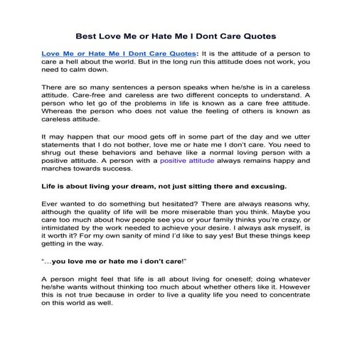 95 Best Love Me or Hate Me I Dont Care Quotes.pdf