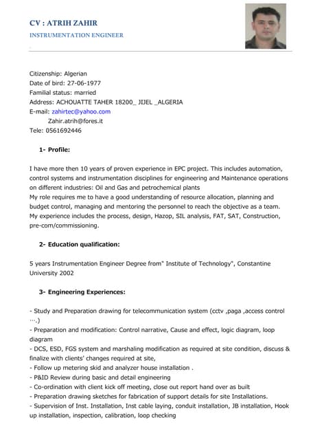 jawed_CV_instrument 3.7 yr exp | PDF