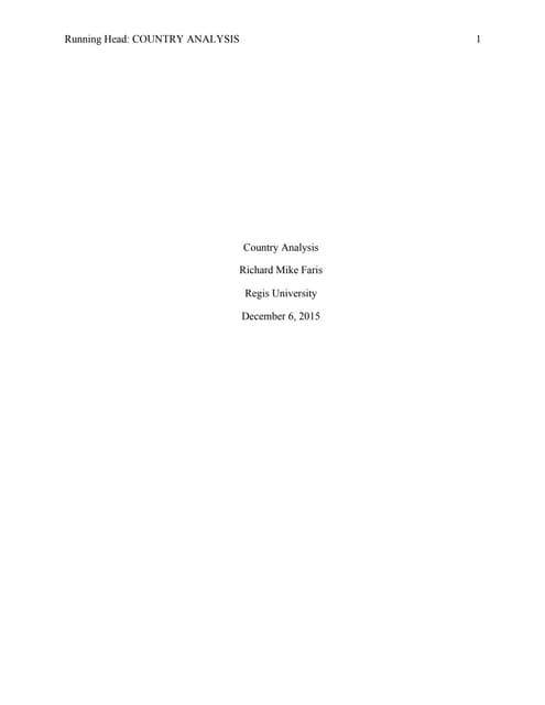 Philippines Country Analysis