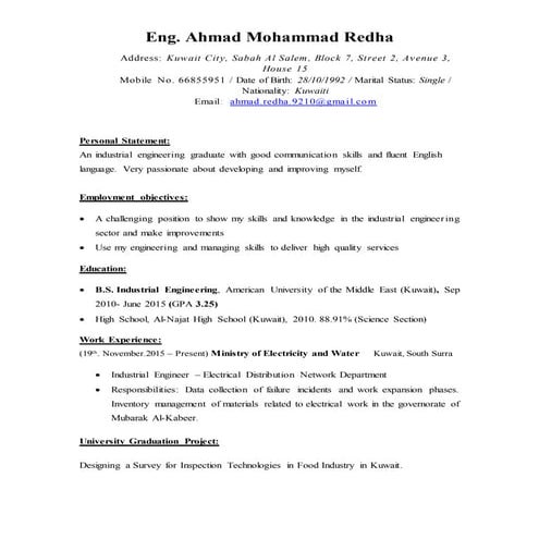 Ahmad Redha CV