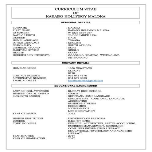 CV_KARABO MALOKA.DOC