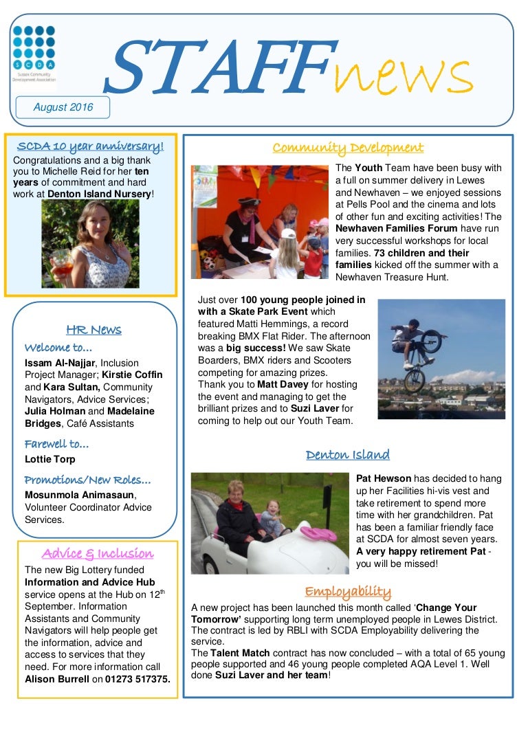 staff newsletter august 2016 staff newsletter template
